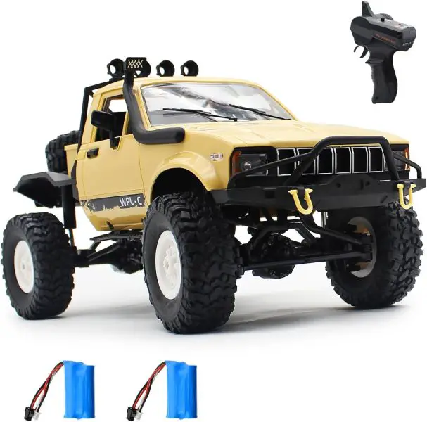 Mostop RC Car C14 Rock Crawler RC Truck 4x4 Climbing Vehicle with 2 Batteries, 2.4 Ghz Remote Control Car All Terrain Rock Crawler RC Car with Light & 2...
