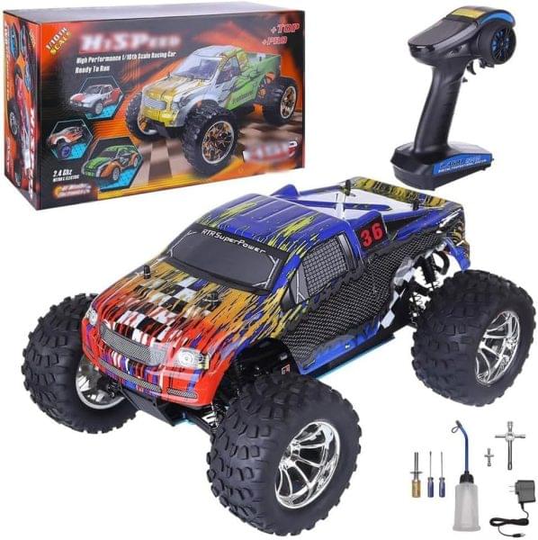 1/10 Nitro RC Truck 80KM/H Fast Nitro Gas Power Car 4WD Two Speed Off Road Climbing Truck Buggy for Adult 18CXP Gas-Engine Remote Control Truck RTR Hobby Racing Vehicle Short Course Crawler