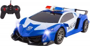 Blue Police Toy RC Car Sports Control by Vokodo