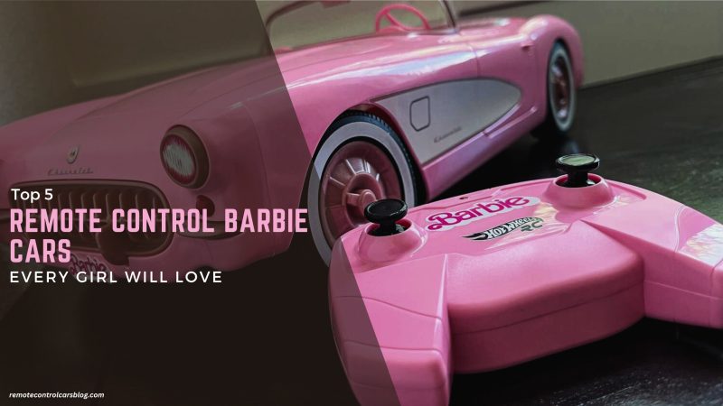 A collage of the top 5 remote control Barbie cars, showcasing vibrant colors and designs that appeal to young girls.